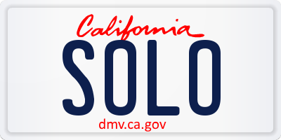 CA license plate SOLO