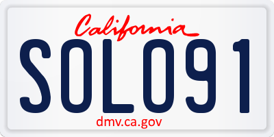 CA license plate SOLO91