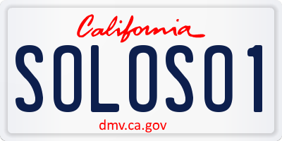 CA license plate SOLOSO1