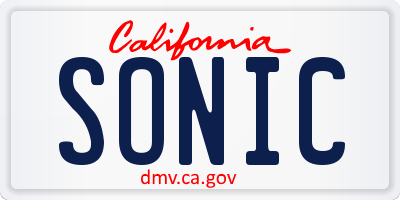 CA license plate SONIC