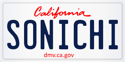 CA license plate SONICHI