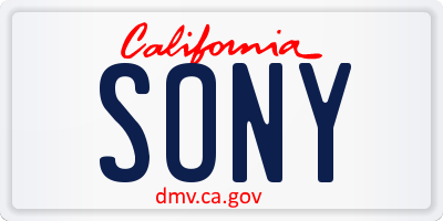 CA license plate SONY