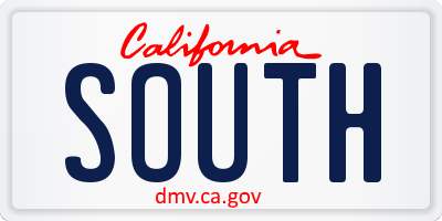 CA license plate SOUTH