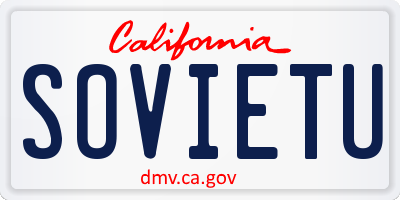 CA license plate SOVIETU