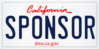 CA license plate SP0NSOR