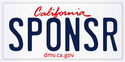 CA license plate SP0NSR