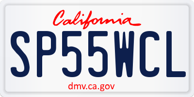 CA license plate SP55WCL