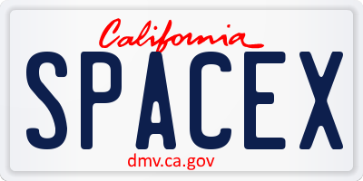 CA license plate SPACEX