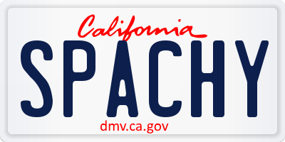 CA license plate SPACHY