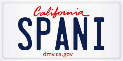 CA license plate SPANI