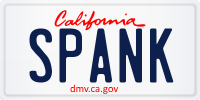 CA license plate SPANK