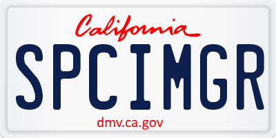 CA license plate SPCIMGR