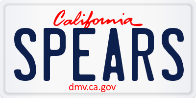 CA license plate SPEARS