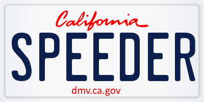 CA license plate SPEEDER