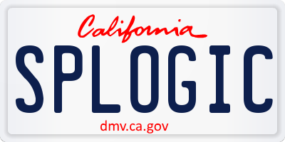 CA license plate SPLOGIC