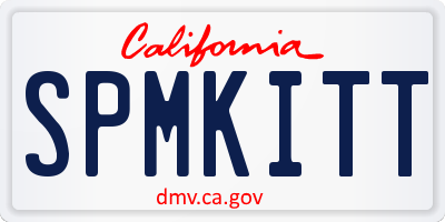 CA license plate SPMKITT