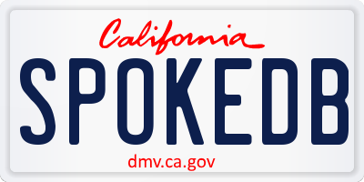 CA license plate SPOKEDB