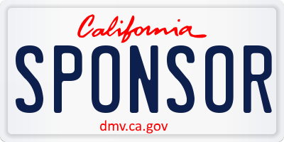 CA license plate SPONSOR