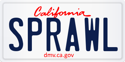 CA license plate SPRAWL