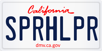 CA license plate SPRHLPR