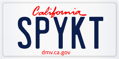 CA license plate SPYKT