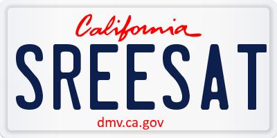 CA license plate SREESAT