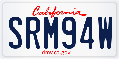 CA license plate SRM94W