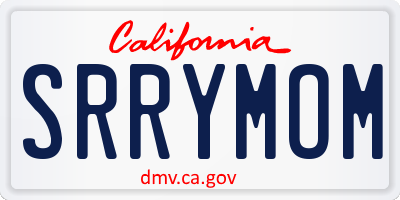 CA license plate SRRYMOM