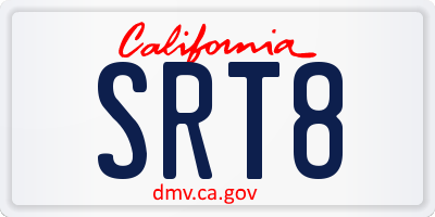 CA license plate SRT8