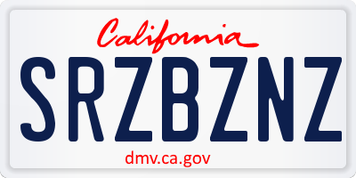 CA license plate SRZBZNZ
