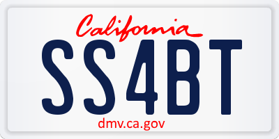 CA license plate SS4BT