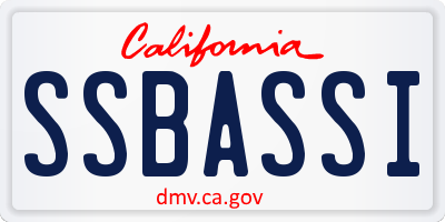 CA license plate SSBASSI
