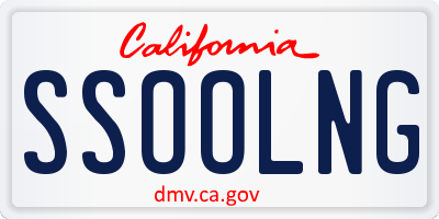 CA license plate SSOOLNG