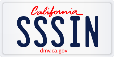 CA license plate SSSIN