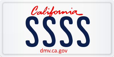 CA license plate SSSS