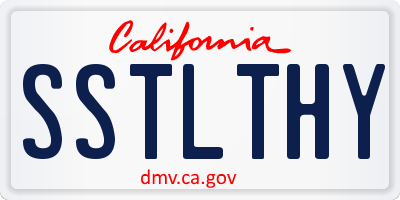 CA license plate SSTLTHY