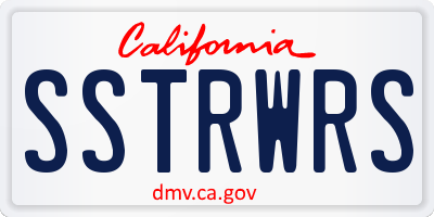 CA license plate SSTRWRS