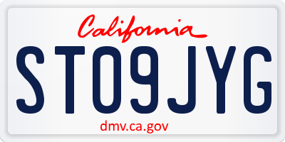 CA license plate ST09JYG