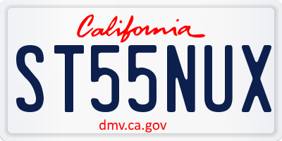 CA license plate ST55NUX