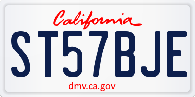 CA license plate ST57BJE