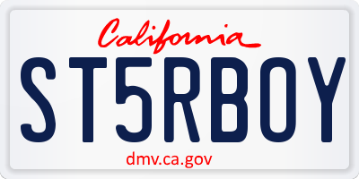 CA license plate ST5RBOY