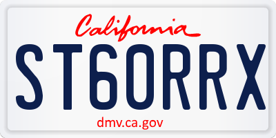 CA license plate ST60RRX