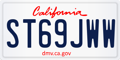 CA license plate ST69JWW