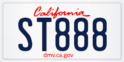 CA license plate ST888