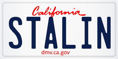 CA license plate STALIN