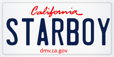 CA license plate STARBOY