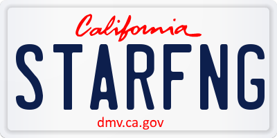 CA license plate STARFNG