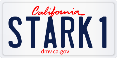 CA license plate STARK1