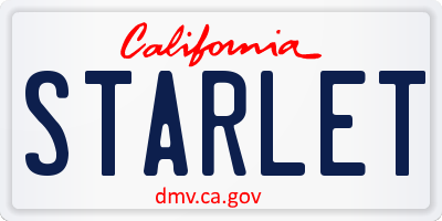 CA license plate STARLET