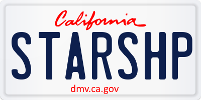 CA license plate STARSHP